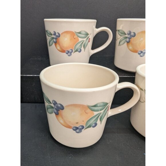 Vintage Corning USA Abundance Fruit Design 6 Oz Coffee/Tea Cup Set of 4 - Picture 2 of 8